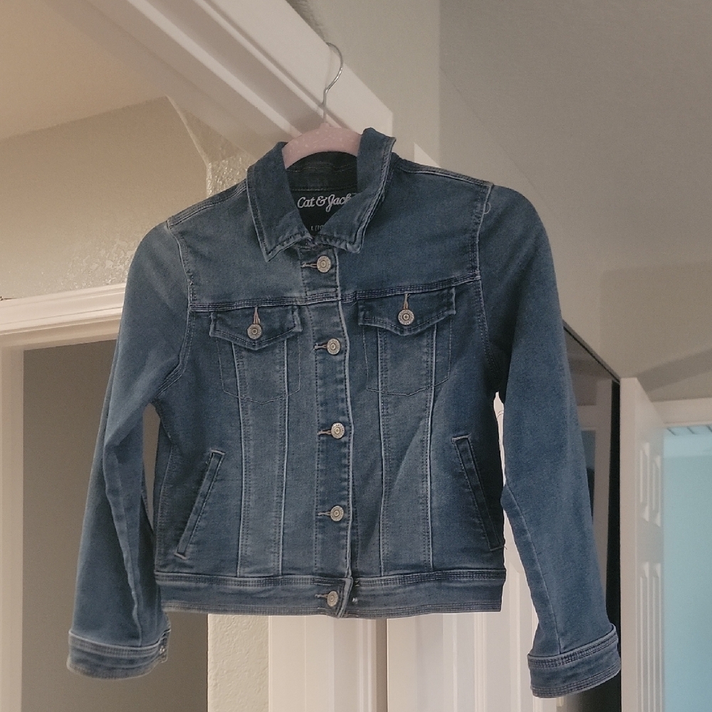 Girls Cat & Jack Denim Jacket, Size L 10/12